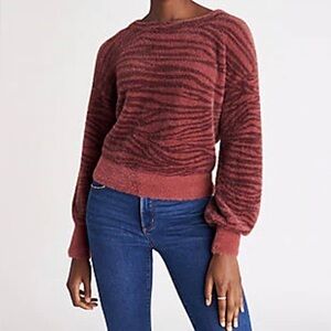 Ann Taylor Red Zebra Print Sweater